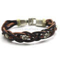 Wholesale Wrap Leather Wave Braided Charm Friendship Bracelet